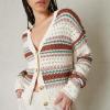 Lucky Brand Women’s Button Front Knit Cardigan(Sequoia Brown Multi)