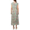 Lucky Brand Women’s Cinched Pleated Button Down Midi Dress(Green Floral)