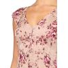 Lucky Brand Women’s Cinched Pleated Button Down Midi Dress(Pink Floral)