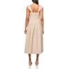 Lucky Brand Women’s Cinched Waist Poplin Midi Dress(Brown Stripe)