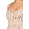 Lucky Brand Women’s Cinched Waist Poplin Midi Dress(Brown Stripe)