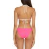 Lucky Brand Women’s Clear Lines Reversible Triangle Top and Tie Side Bottom Bikini Set, Adjustable, Two Piece Swimsuits(Flamingo)