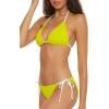 Lucky Brand Women’s Clear Lines Reversible Triangle Top and Tie Side Bottom Bikini Set, Adjustable, Two Piece Swimsuits(Lemon)