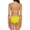 Lucky Brand Women’s Clear Lines Reversible Triangle Top and Tie Side Bottom Bikini Set, Adjustable, Two Piece Swimsuits(Lemon)