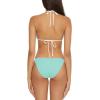 Lucky Brand Women’s Clear Lines Reversible Triangle Top and Tie Side Bottom Bikini Set, Adjustable, Two Piece Swimsuits(New Cyan)