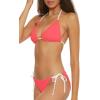 Lucky Brand Women’s Clear Lines Reversible Triangle Top and Tie Side Bottom Bikini Set, Adjustable, Two Piece Swimsuits(Paprika)