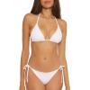 Lucky Brand Women’s Clear Lines Reversible Triangle Top and Tie Side Bottom Bikini Set, Adjustable, Two Piece Swimsuits(Peri)