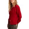 Lucky Brand Women’s Cloudsoft Crew Neck Cardigan(Jester Red)