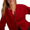 Lucky Brand Women’s Cloudsoft Crew Neck Cardigan(Jester Red)