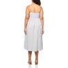 Lucky Brand Women’s Corset Poplin Midi Dress(Blue Stripe)