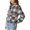 Lucky Brand Women’s Cropped Plaid Jacket(Blue Multi Plaid)