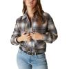 Lucky Brand Women’s Cropped Plaid Jacket(Blue Multi Plaid)