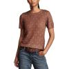 Lucky Brand Womens Dot Print Sweater Tee(Marron Dot)