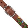 Lucky Brand Women’s Embroidered Leather Belt | Stylish | Classic | Western-Inspired | American Heritage | Jean | Pant(Embroidered Floral – Tan)