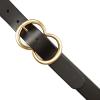 Lucky Brand Women’s Fashion Leather Belt | Stylish | Trend | Classic | Modern | Jean | Pant | Skirt | Dress(Double Ring Statement Buckle – Black)