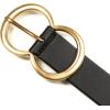 Lucky Brand Women’s Fashion Leather Belt | Stylish | Trend | Classic | Modern | Jean | Pant | Skirt | Dress(Double Ring Statement Buckle – Black)