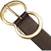 Lucky Brand Women’s Fashion Leather Belt | Stylish | Trend | Classic | Modern | Jean | Pant | Skirt | Dress(Double Ring Statement Buckle – Brown)