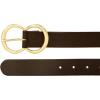Lucky Brand Women’s Fashion Leather Belt | Stylish | Trend | Classic | Modern | Jean | Pant | Skirt | Dress(Double Ring Statement Buckle – Brown)