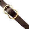 Lucky Brand Women’s Fashion Leather Belt | Stylish | Trend | Classic | Modern | Jean | Pant | Skirt | Dress(Double Ring Statement Buckle – Brown)
