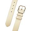 Lucky Brand Women’s Fashion Leather Belt | Stylish | Trend | Classic | Modern | Jean | Pant | Skirt | Dress(High Shine – Cream)
