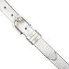 Lucky Brand Women’s Fashion Leather Belt | Stylish | Trend | Classic | Modern | Jean | Pant | Skirt | Dress(Metallic Triple Keeper – Silver)
