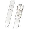 Lucky Brand Women’s Fashion Leather Belt | Stylish | Trend | Classic | Modern | Jean | Pant | Skirt | Dress(Metallic Triple Keeper – Silver)