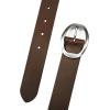 Lucky Brand Women’s Fashion Leather Belt | Stylish | Trend | Classic | Modern | Jean | Pant | Skirt | Dress(Sculpted Center Bar Buckle – Brown)