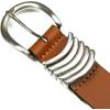 Lucky Brand Women’s Fashion Leather Belt | Stylish | Trend | Classic | Modern | Jean | Pant | Skirt | Dress(Silver Keeper – Tan)