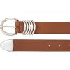 Lucky Brand Women’s Fashion Leather Belt | Stylish | Trend | Classic | Modern | Jean | Pant | Skirt | Dress(Silver Keeper – Tan)
