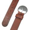 Lucky Brand Women’s Fashion Leather Belt | Stylish | Trend | Classic | Modern | Jean | Pant | Skirt | Dress(Statement Buckle – Tan)