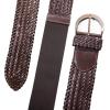 Lucky Brand Women’s Fashion Leather Belt | Stylish | Trend | Classic | Modern | Jean | Pant | Skirt | Dress(Wide Braid – Brown)