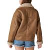 Lucky Brand Women’s Faux Shearling Moto Jacket(Cognac)
