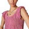 Lucky Brand Women’s Flutter Sleeve Knit Pullover(Red Violet Acid Washed)