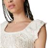 Lucky Brand Women’s Flutter Sleeve Knit Pullover(Straw Heather)