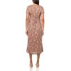 Lucky Brand Women’s Lace Trimmed Short Sleeve Midi Dress(Taupe Floral)