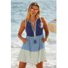 Lucky Brand Womens Lagos Tiered Dress, Casual, Beach Cover Ups for Women(Navy)