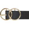 Lucky Brand Women’s Leather Belt | Leather | Trend | Stylish | Classic | Modern | Jeans | Pants | Skirt | Dress(Leather Double Ring – Black)