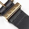 Lucky Brand Women’s Leather Belt | Leather | Trend | Stylish | Classic | Modern | Jeans | Pants | Skirt | Dress(Textured Buckle – Black)