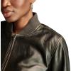 Lucky Brand Women’s Liana Leather Bomber(Black)