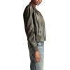 Lucky Brand Women’s Liana Leather Bomber(Black)