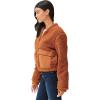 Lucky Brand Women’s Long Sleeve Zip Front Utility Teddy Coat(Glazed Ginger)