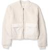Lucky Brand Women’s Long Sleeve Zip Front Utility Teddy Coat(Stone)