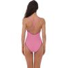 Lucky Brand Women’s Marbella Maillot One Piece Swimsuit, Plunge Neck, Bathing Suits(Pinkie)