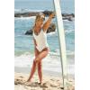 Lucky Brand Women’s Marbella One Piece Swimsuit, Adjustable, Bathing Suits(White)