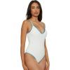 Lucky Brand Women’s Marbella One Piece Swimsuit, Adjustable, Bathing Suits(White)