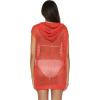 Lucky Brand Women’s Morro Hooded Fishnet Beach Cover Up, Casual, Swimsuit Tops(Coral)