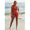 Lucky Brand Women’s Morro Hooded Fishnet Beach Cover Up, Casual, Swimsuit Tops(Coral)