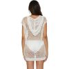Lucky Brand Women’s Morro Hooded Fishnet Beach Cover Up, Casual, Swimsuit Tops(White)
