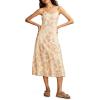Lucky Brand Women’s Patchwork Print Midi Slip Dress(Yellow Floral)