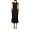 Lucky Brand Women’s Poplin Lace Trimmed Smocked Midi Dress(Caviar)